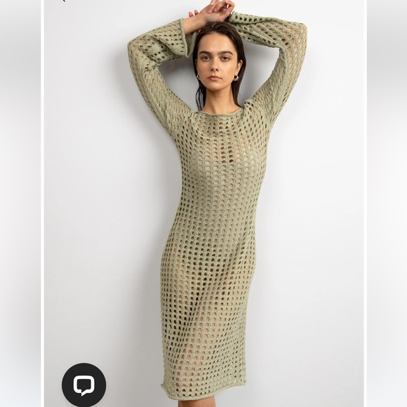 OAK + FORT Other - MIDI OPEN KNIT SWIMSUIT COVERUP DRESS